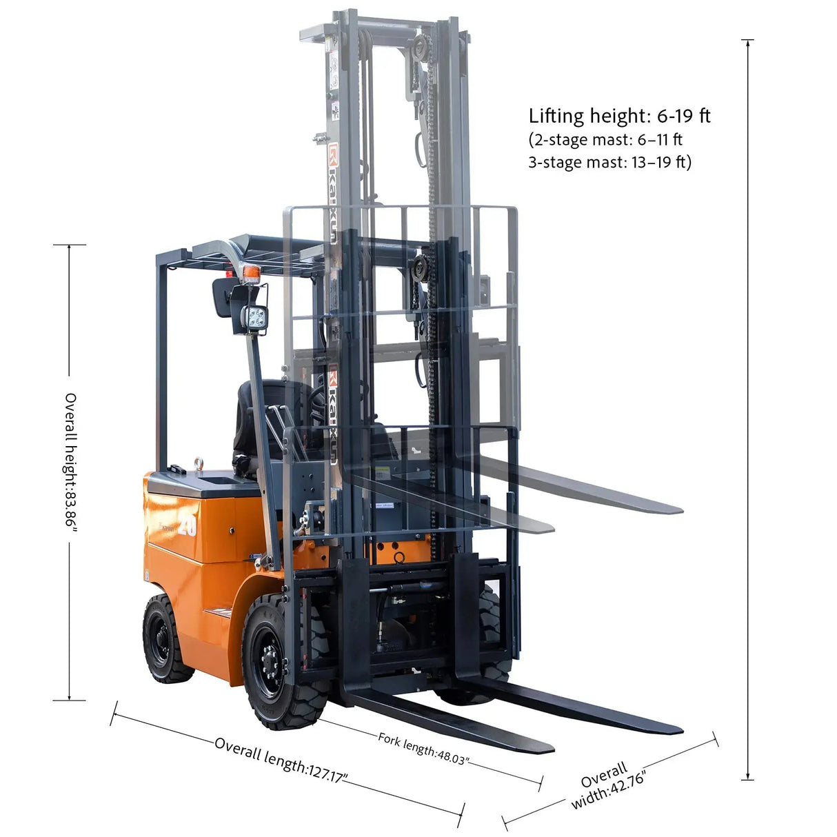 Customizable Electric Counterbalance Forklift, 3300 lbs Capacity, KX-CPD15 KAIXUN