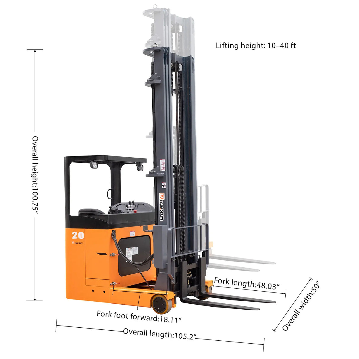 Customizable Electric Reach Truck Forklift | KX-CQDA High-Reach Specialist KAIXUN
