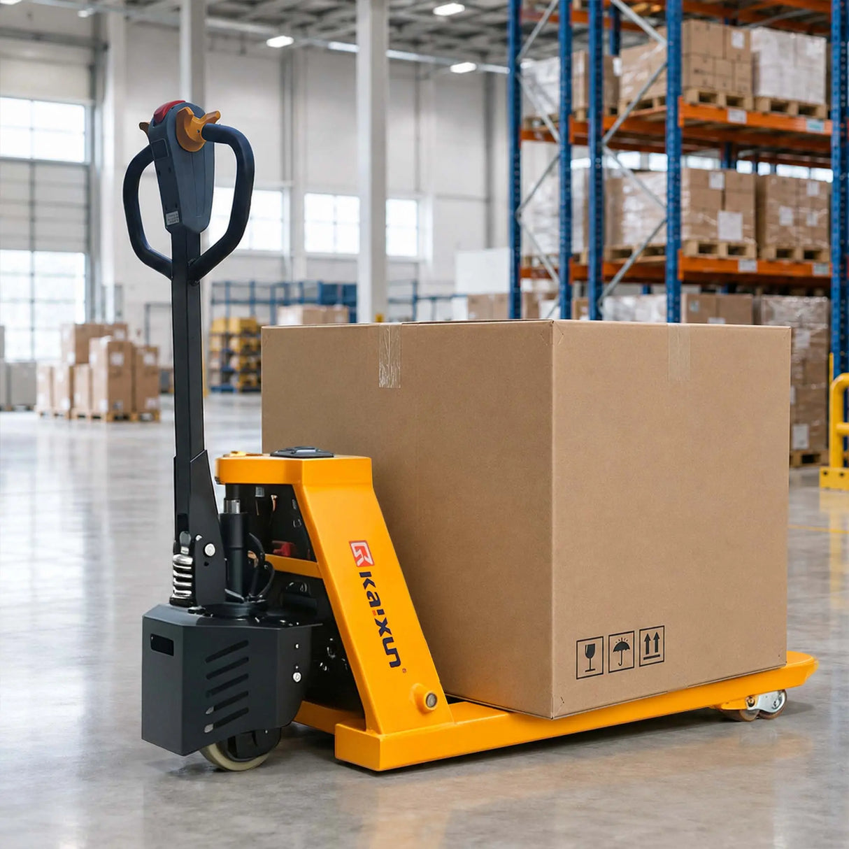 Lithium Fully Electric Pallet Jack Truck | 3300 lbs| 45"L*27"W Forks| PU Wheels| KX-PPT15A KAIXUN