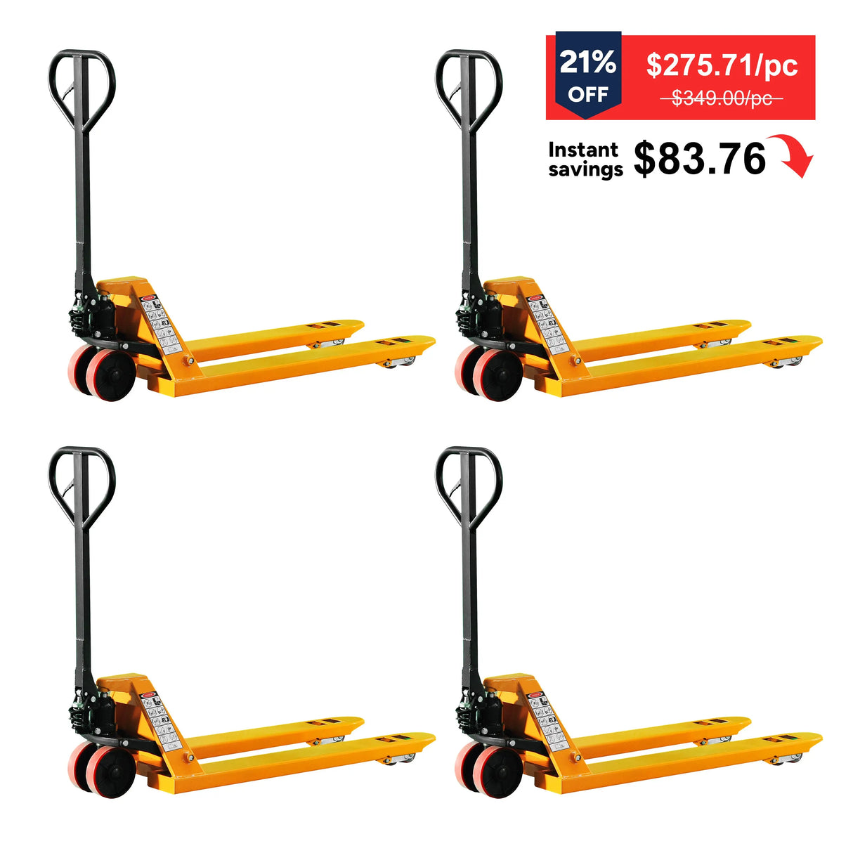 Manual Hydraulic Pallet Jack| 5500 lbs| 48"x27" Forks| PU Wheels | KX-SDC25 KAIXUN