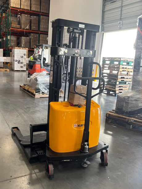 Used Semi-Electric Stacker 3300lbs Capacity, 98'' Lifting Height, Lightly Used Stacker KAIXUN