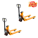 Scale Pallet Jack, 4400 lbs, 27"W x 45"L, PU wheels | KX-DZC20, 2-Pack KAIXUN