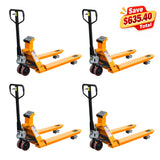 Scale Pallet Jack, 4400 lbs, 27"W x 45"L, PU wheels | KX-DZC20, 4-Pack KAIXUN