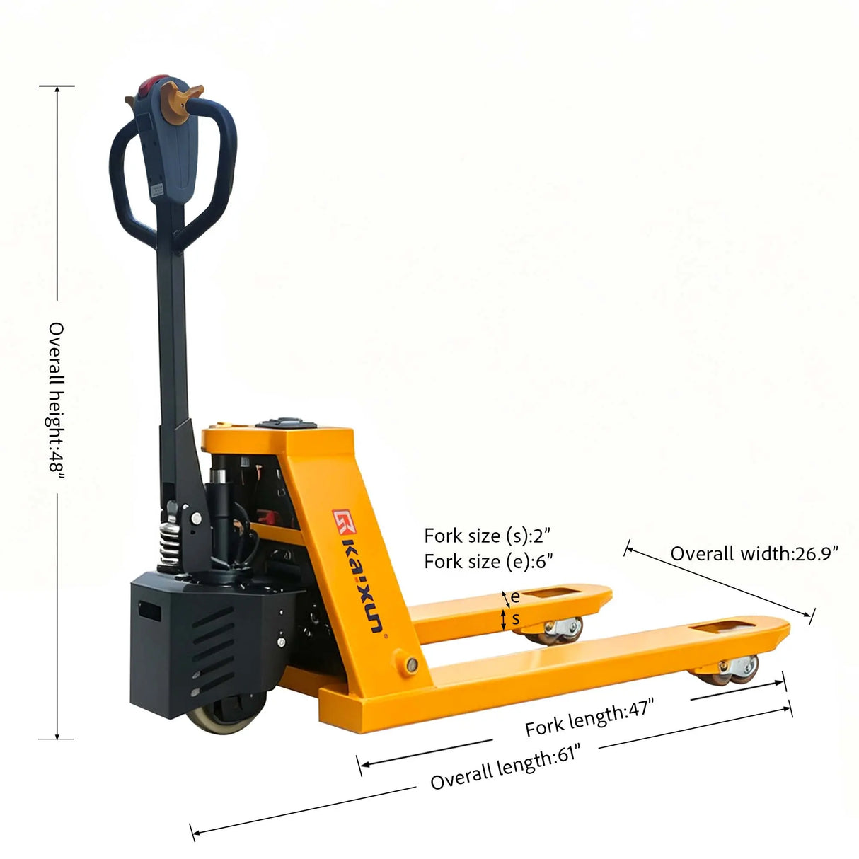 Full Electric Pallet Truck| 3300 lbs| 45"L*26.9"W Forks|PU Wheels| KX-PPT15A KAIXUN