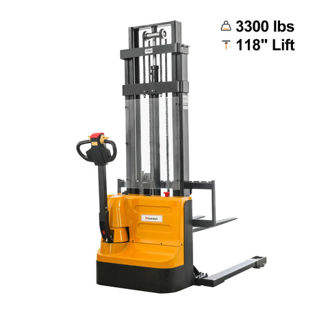 Full Electric Straddle Stacker | 3300 lbs | 118'' Lifting Height | KX-CTD15A-118 KAIXUN