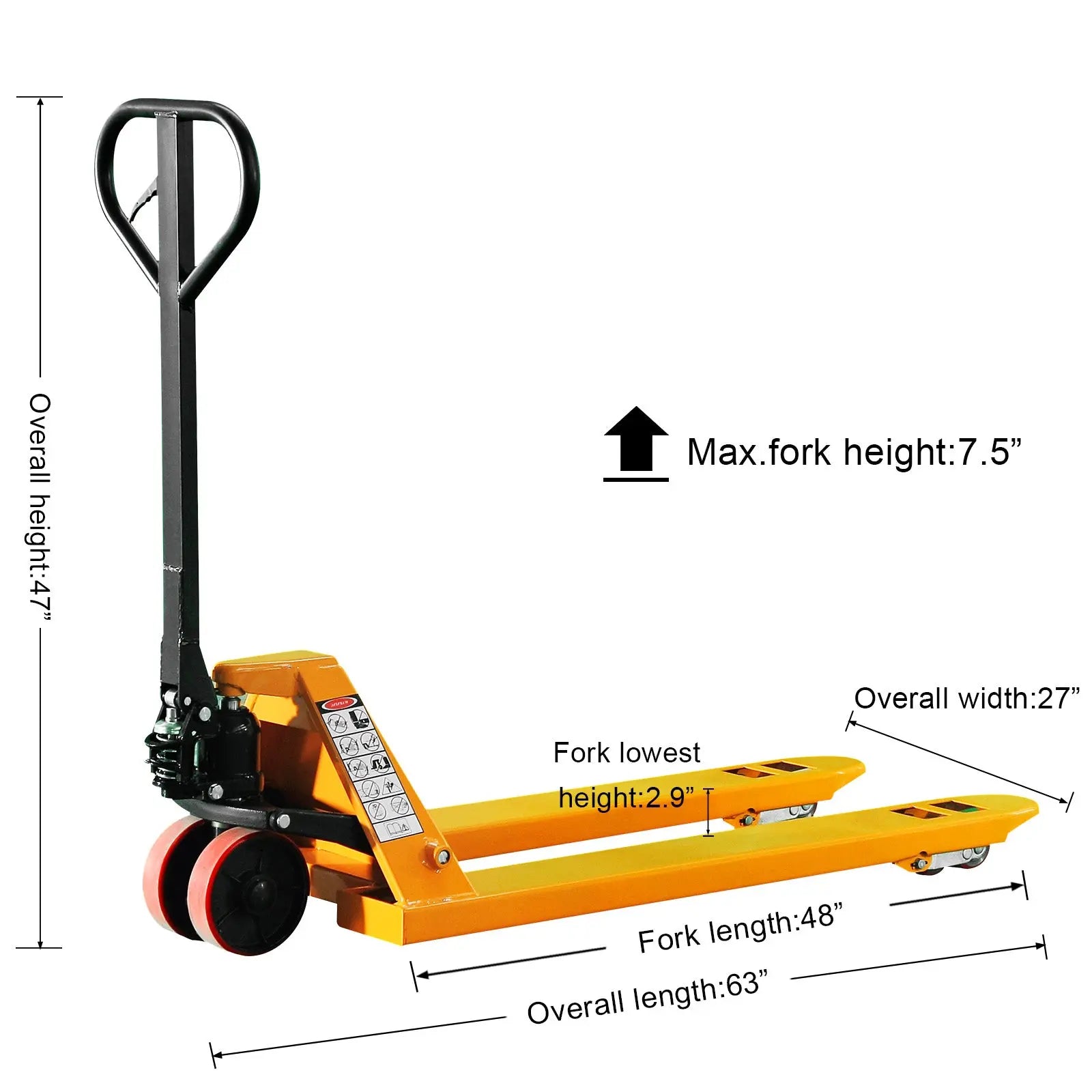 Manual Hand Jack | 2.5 Ton/5500 lb | Hydraulic Pallet Truck – KAIXUN
