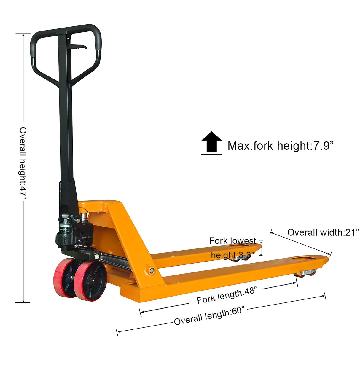 Manual Hydraulic Pallet Jack| 6600 lbs| 48"x27" Forks| PU Wheels | KX-SDC30 KAIXUN