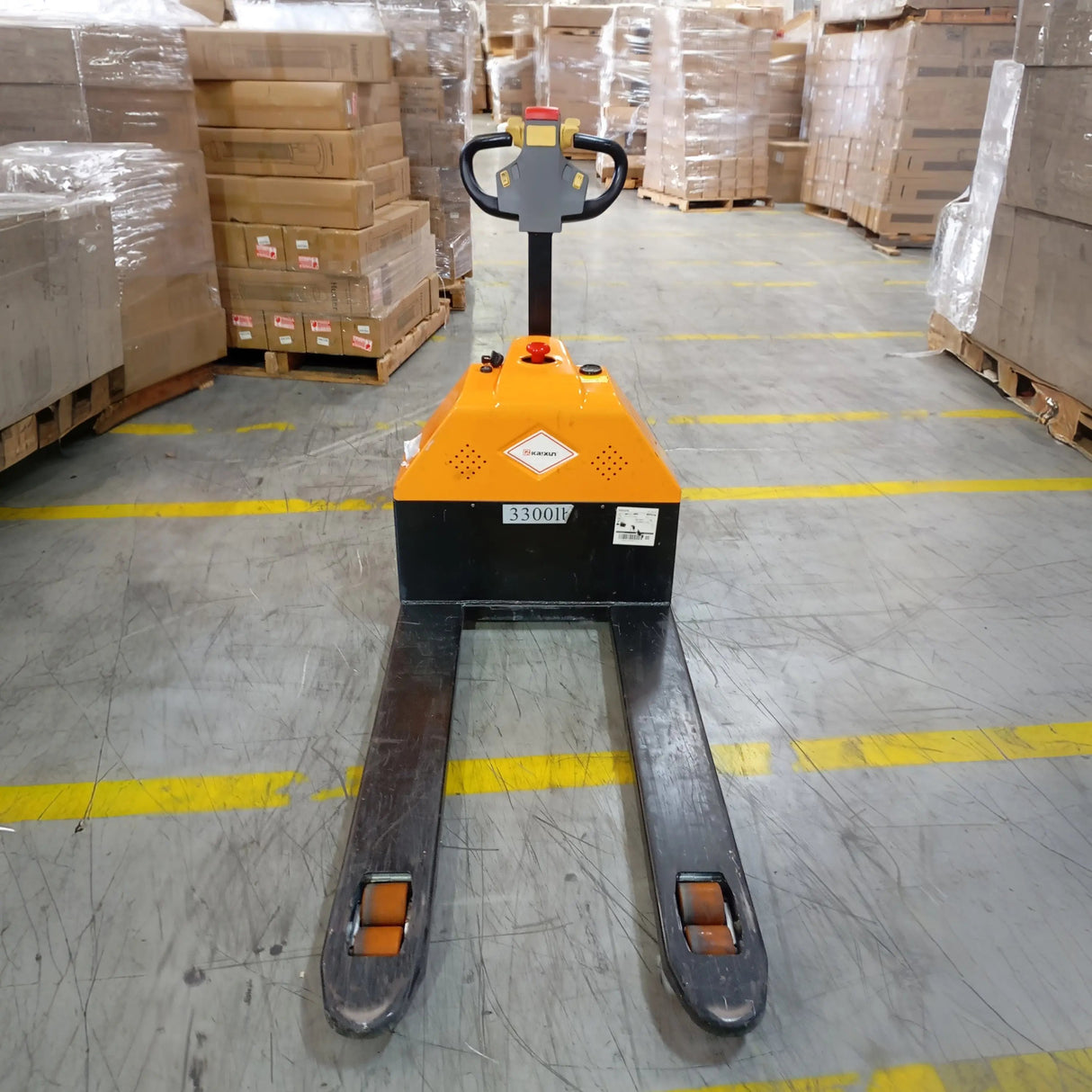 Used Full-Electric Pallet Jack | 3300lbs| 45"L x 27"W Forks| PU wheels| KX-QDCX15 KAIXUN